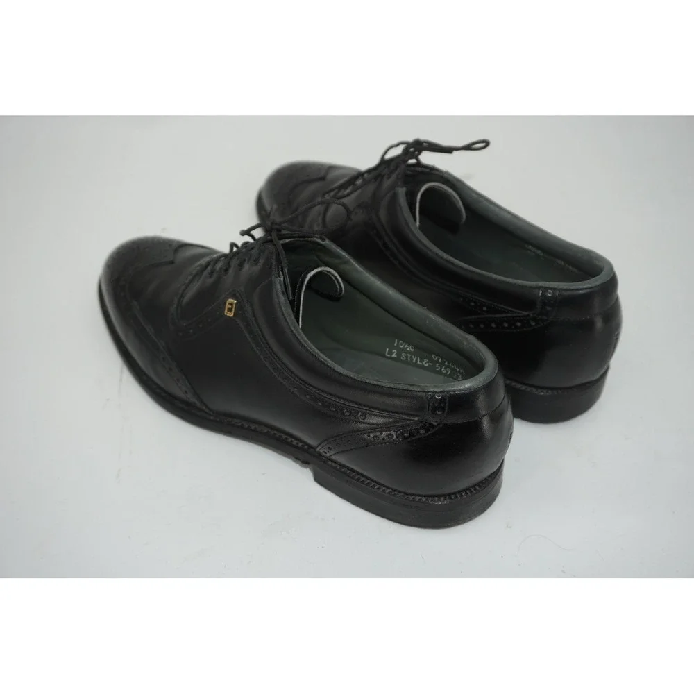 FootJoy Classics‎ Golf Shoes Mens 10.5 C Black Leather Brogue Wingtip USA Spikes